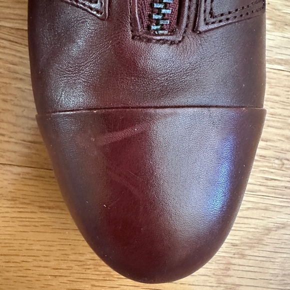 Gianni Bini Burgundy Leather Loafers with Zipper Size 9.5M Womens - Picture 15 of 15